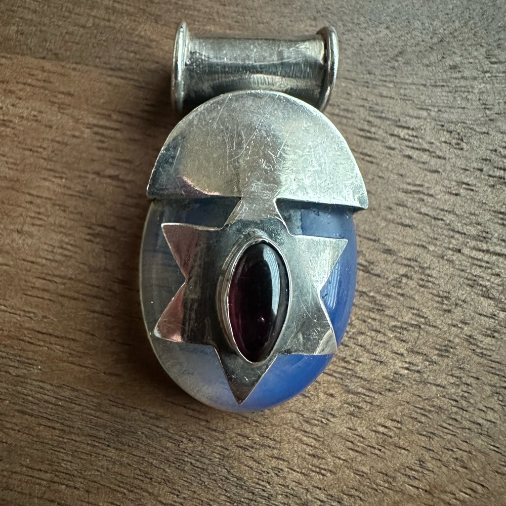 Silver and Blue Star Pendant Necklace